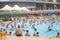 Crowded swimming pool