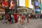 Crowded Times Square, New York City. Street View, Street Artists and Tourists,