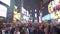 Crowded Times Square at Night Tourists, People, Sidewalk