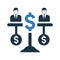 Crowdfunding, balance, equal icon. Simple editable vector illustration