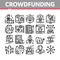 Crowdfunding Business Collection Icons Set Vector