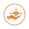 Crowdfunding, donation icon. Orange color vector EPS