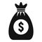 Crowdfunding money bag icon, simple style