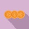 Crowdfunding money coins icon, flat style