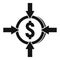 Crowdfunding money convert icon, simple style