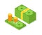 Crowdfunding Money Pack and Golden Coins Vector