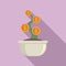 Crowdfunding money plant pot icon, flat style