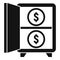 Crowdfunding money safe icon, simple style