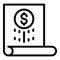 Crowdfunding paper icon, outline style