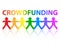 Crowdfunding Paper People Rainbow