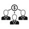 Crowdfunding people network icon, simple style