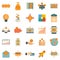 Crowdfunding platform icons set flat vector isolated