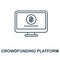 Crowdfunding Platform line icon. Monochrome simple Crowdfunding Platform outline icon for templates, web design and