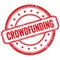 CROWDFUNDING text on red grungy round rubber stamp