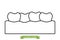 Crowding teeth malocclusion - cartoon vector outline style