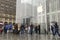 Crowds of customers outside Apple Store in New York pre-ordering the Apple Watch