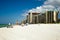 Crowds dot the beach in Panama City Beach, FL