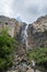 Crowds linger around Bridal Veil Falls in Yosemite National Park
