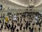 Crowds at the new World Trade Center train station at rush hour