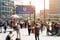 Crowds of people in motion blur - Alexanderplatz in Berlin city