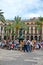 Crowds of Tourists in Placa Reial, Barcelona
