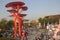 The crowds of tourists in Shenzhen happy Coast Plaza