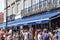 Crowds of visitors outside the Pasteis de Belem bakery and cafe in Lisbon, Portugal