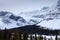 The crowfoot glacier in winter along the Icefields Parkway in Banff National Park