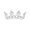 Crown artistic continuous line illustration. Royal jewel crown.