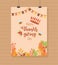 Crown bee garland foliage happy thanksgiving poster