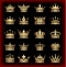 Crown. Big set. Collection icons. Vector. Vintage