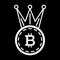 Crown, bitcoin line icon. vector illustration isolated on black. outline style design, designed for web and app. Eps 10