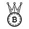 Crown, bitcoin line icon. vector illustration isolated on white. outline style design, designed for web and app. Eps 10