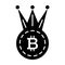 Crown, bitcoin solid icon. vector illustration isolated on white. glyph style design, designed for web and app. Eps 10