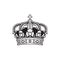 Crown black and white on white background
