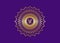 Crown Chakra Sahasrara. 7th chakra is located at the top of the head. It represent states of higher consciousness and divine icon