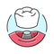 crown dental procedure color icon vector illustration