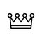 Crown with diamonds icon vector. Isolated contour symbol illustration