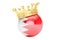 Crown with flag of Kingdom of Bahrain, 3D rendering