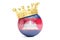 Crown with flag of Kingdom of Cambodia, 3D rendering