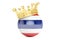 Crown with flag of Kingdom of Thailand, 3D rendering