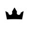 Crown icon. Black silhouette crown isolated on white background. Symbol kingdom for design prints. Leader attribute. Simple outlin