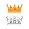 Crown icon. Isolate object.