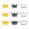 Crown icon set royal queen logo vector