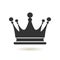 Crown Icon in trendy flat style. Monarchy authority and royal symbols. Monochrome vintage antique icons. Crown symbol for your web