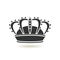 Crown Icon in trendy flat style. Monarchy authority and royal symbols. Monochrome vintage antique icons. Crown symbol for your web