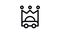 crown king car line icon animation Motion graphics 4k video motion illustration sign. Outline doodle style alpha channel