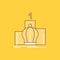Crown, king, leadership, monarchy, royal Flat Line Filled Icon. Beautiful Logo button over yellow background for UI and UX,