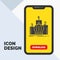 Crown, king, leadership, monarchy, royal Glyph Icon in Mobile for Download Page. Yellow Background