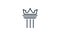 Crown king with monument line outline logo vector icon illustration